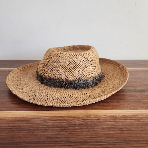 Borsalino Vintage Panama Hat Woven Brown Fedora Made in Italy Size Large - Picture 3 of 10